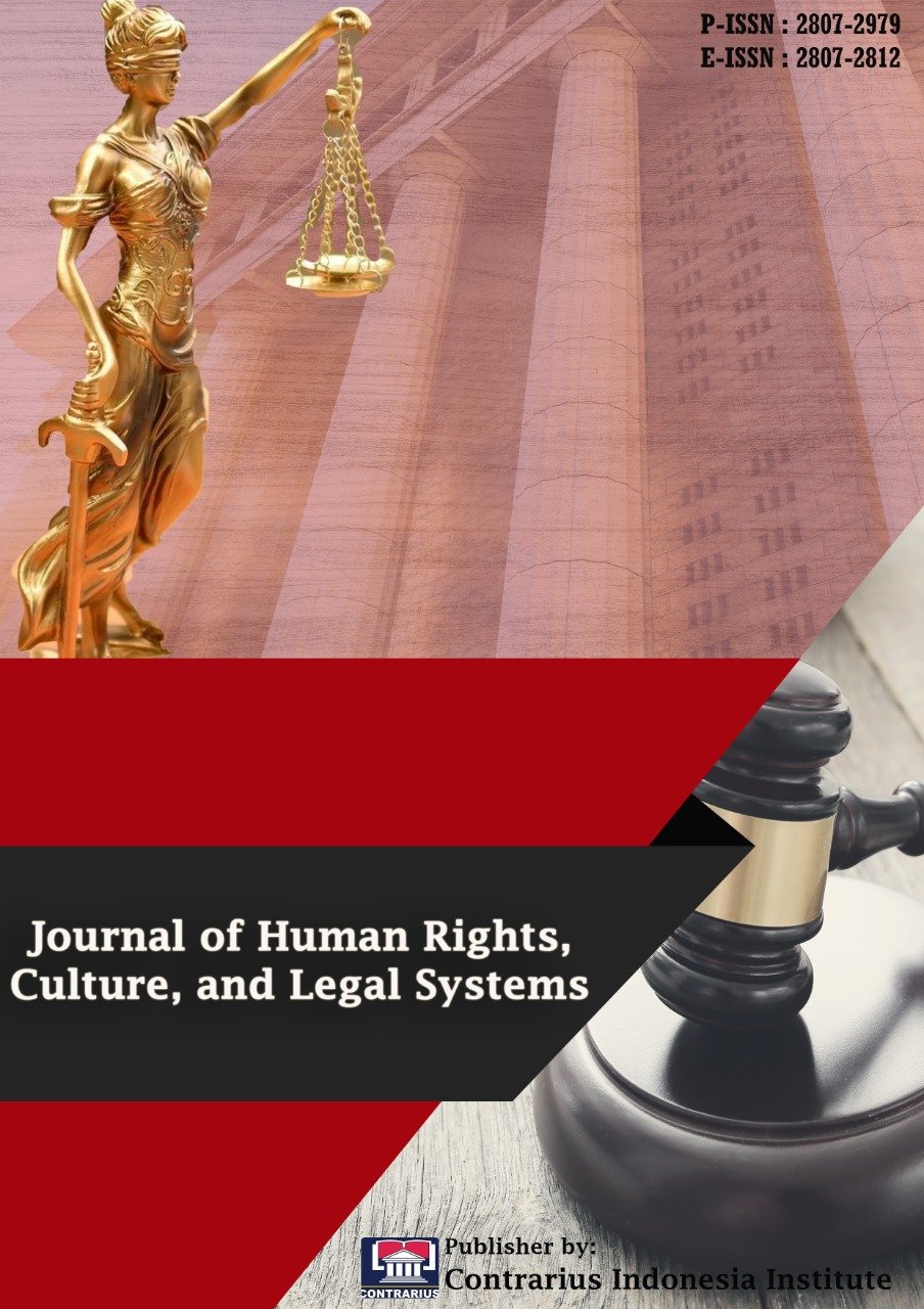 					View Vol. 2 No. 2 (2022): Journal of Human Rights, Culture and Legal System
				